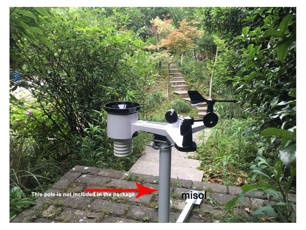Outdoor Power Tower - محطة الطقس MISOL WiFi مع مستشعر