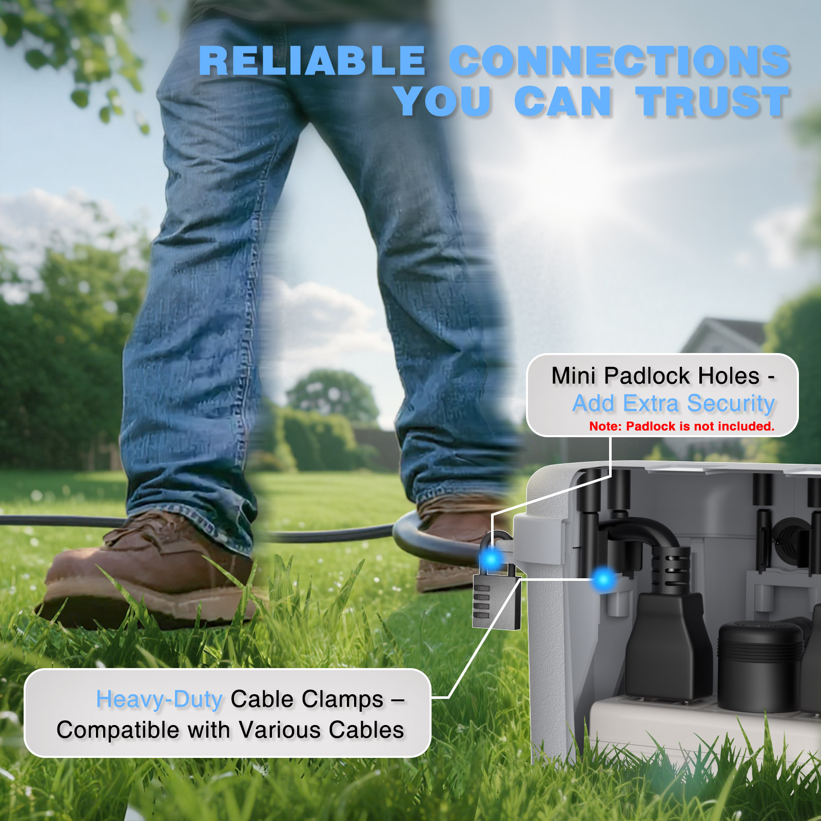 صندوق كهربائي خارجي مقاوم للعو - مراجعة Outdoor Power Strip With Cover وسعره