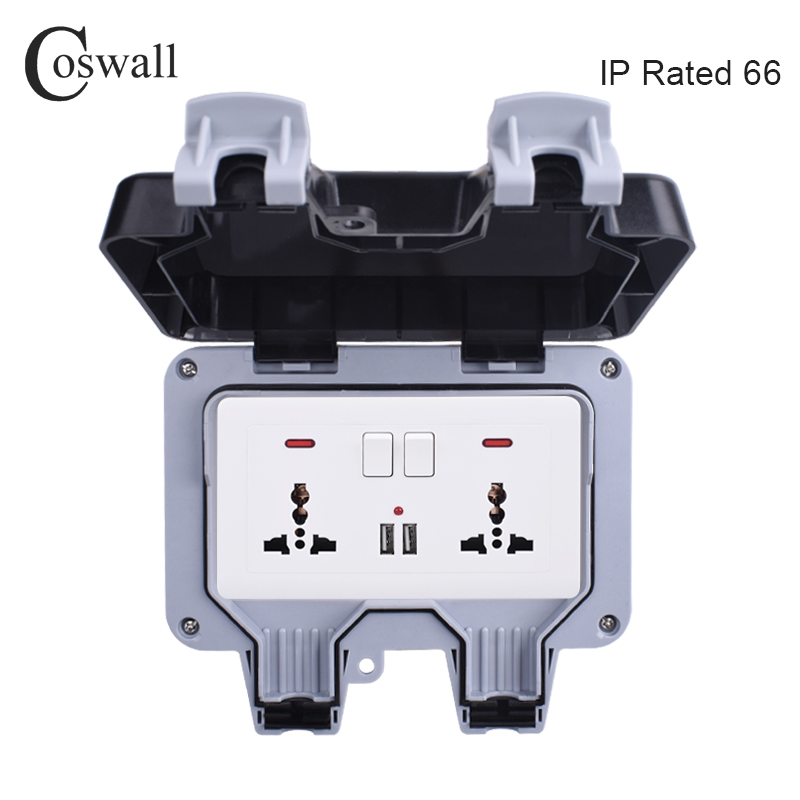 Coswall-مقبس حائط مقاوم للماء  - مراجعة Outdoor Usb Power Adapter وسعره