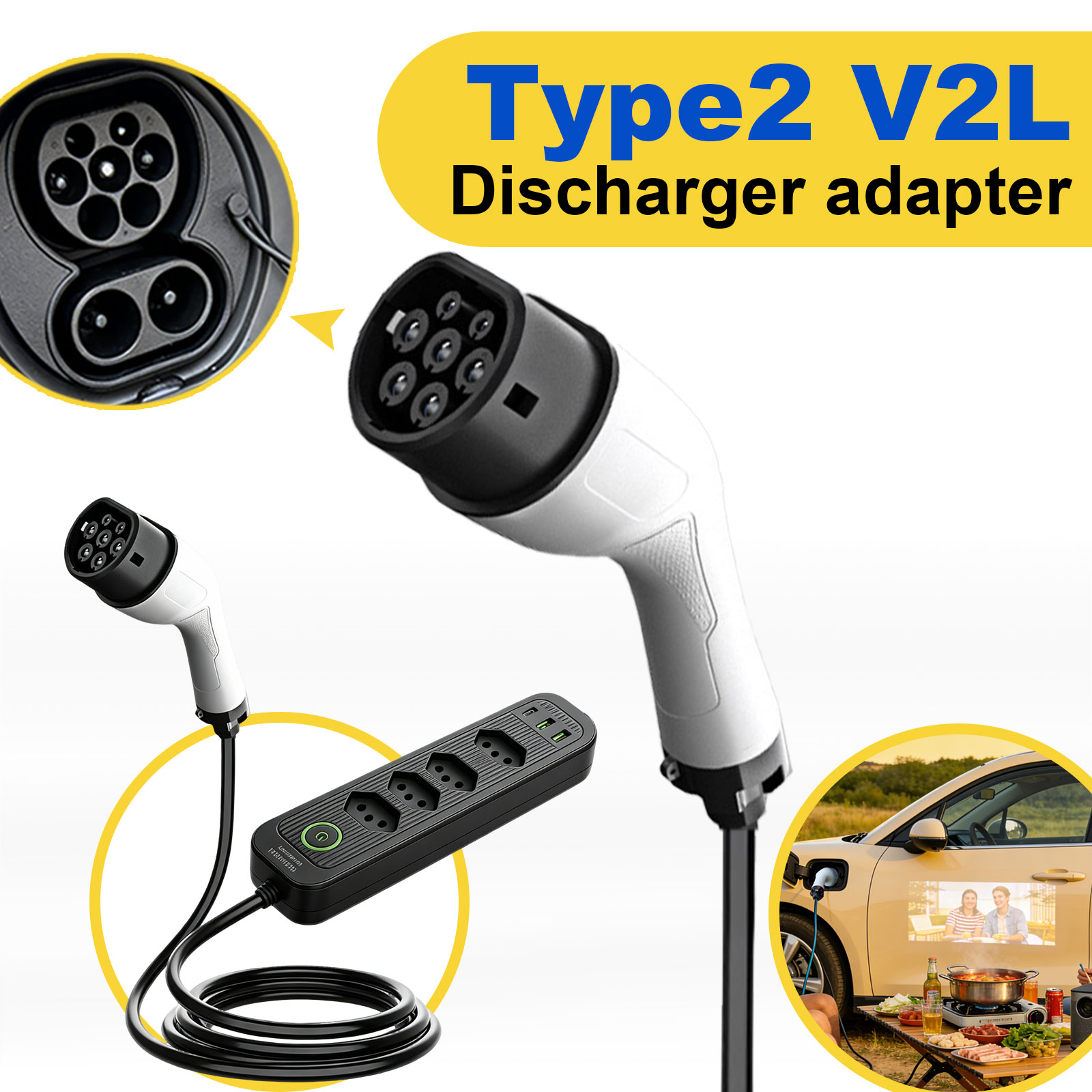محول تفريغ طاقة من النوع 2 V2L - مراجعة Outdoor Power Port وسعره