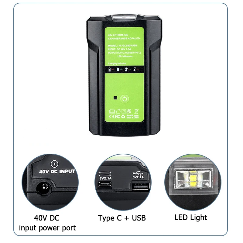 GreenWorks-40V بطارية ليثيوم أ - مراجعة Outdoor Usb Power Adapter وسعره