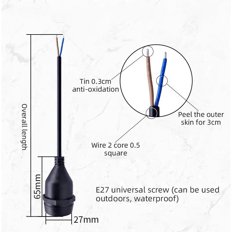 حامل مصباح E27 عالمي مع سلك طا - مراجعة Outdoor Power Lead وسعره