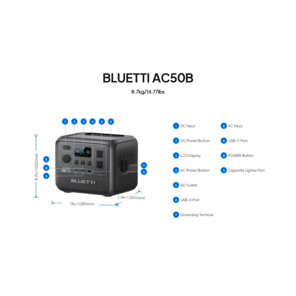 محطة طاقة محمولة BLUETTI AC50B - مراجعة Outdoor Power Tower وسعره