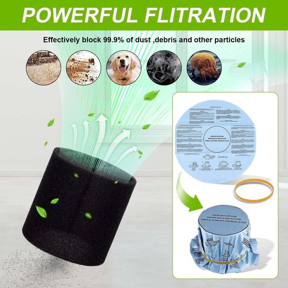 فلتر رغوي A76G 90585 وفلتر ورق - مراجعة Wet Dry Vacuum Shop وسعره