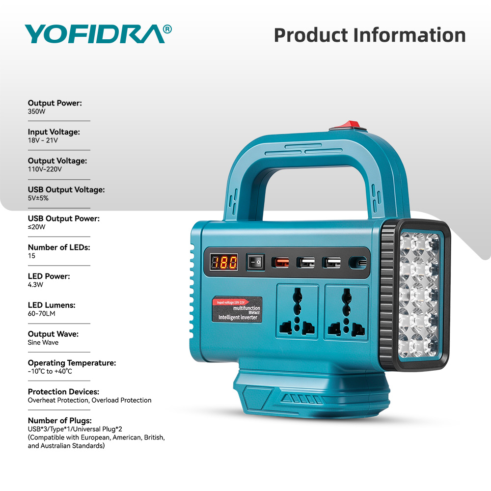 محول طاقة محمول YOFIDRA 220 فو - مراجعة Outdoor Usb Power Adapter وسعره