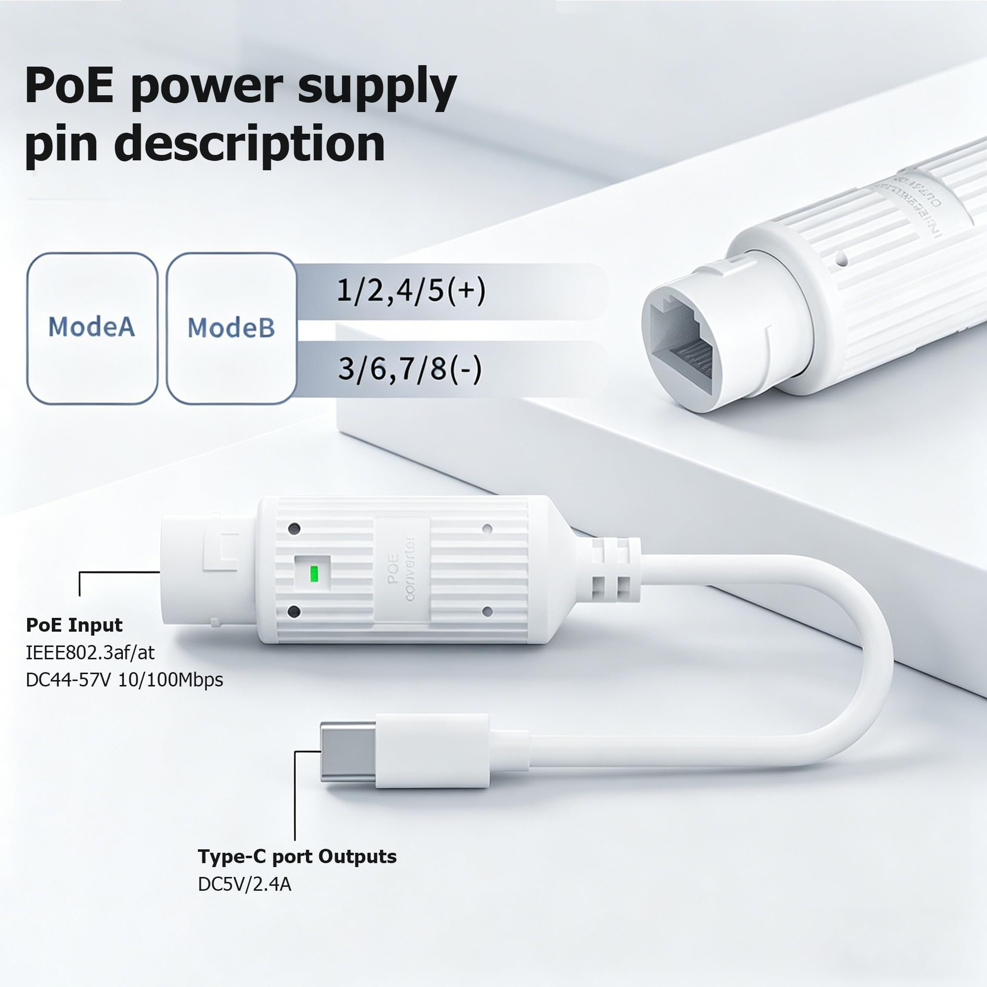 محول طاقة POE إلى USB-C مقاوم  - مراجعة Outdoor Usb Power Adapter وسعره