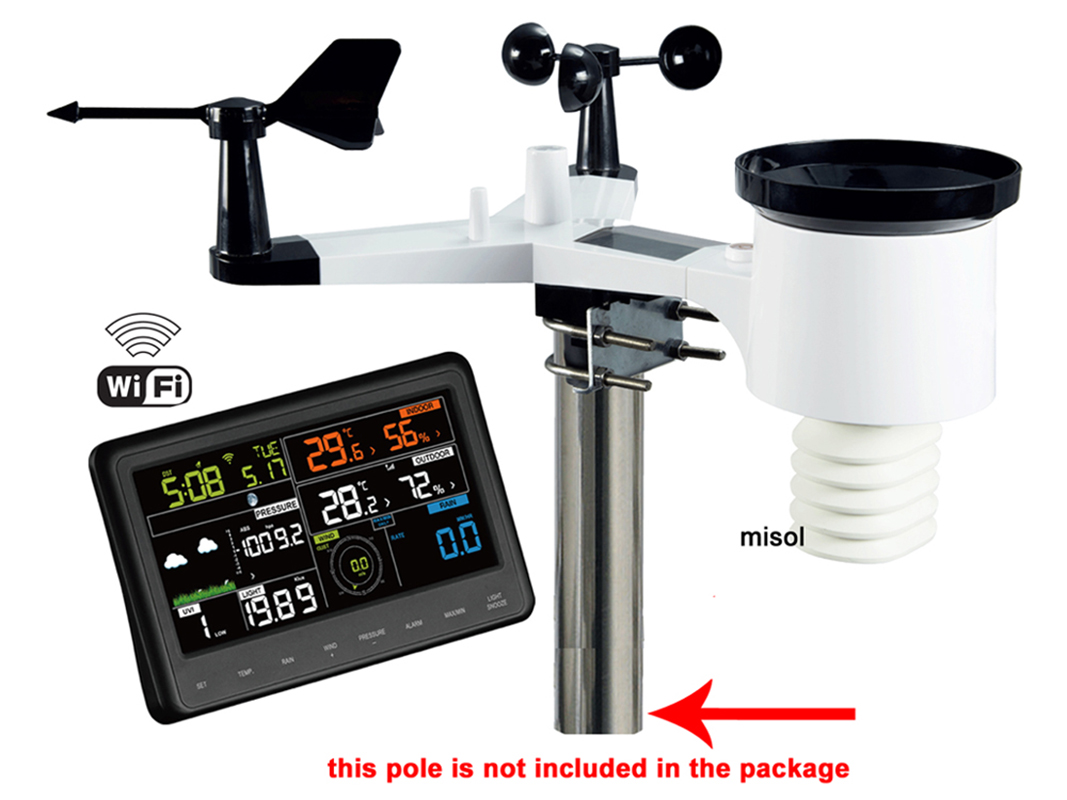 محطة الطقس MISOL WiFi مع مستشع - مراجعة Outdoor Power Tower وسعره